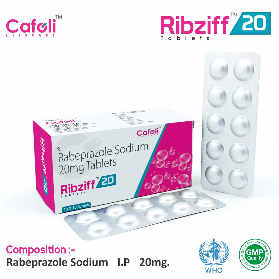 Rabeprazole (20mg) Tablet at the best price in PCD Pharma Franchise for Proton Pump Inhibitor, Acid Reflux, and Ulcer Treatment.